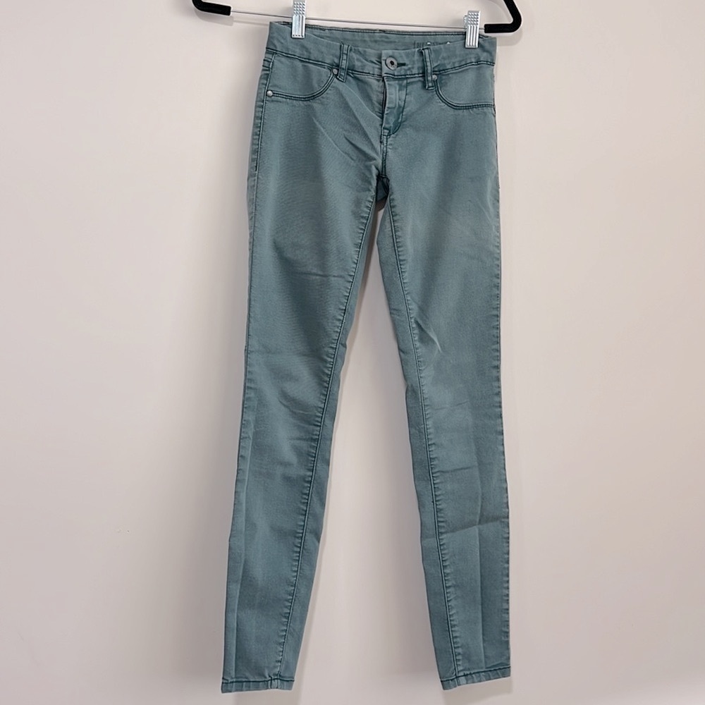 Blank Denim Faded Green/Blue Jeans. Great Condition. Size 25